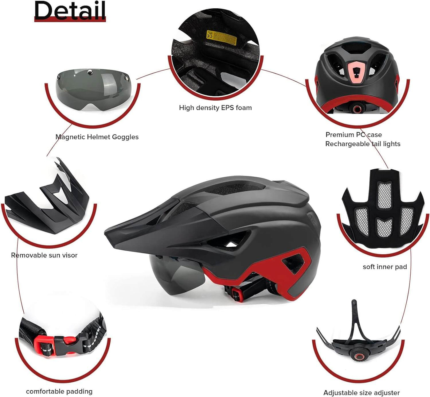 Bike Helmet with Magnetic Goggles