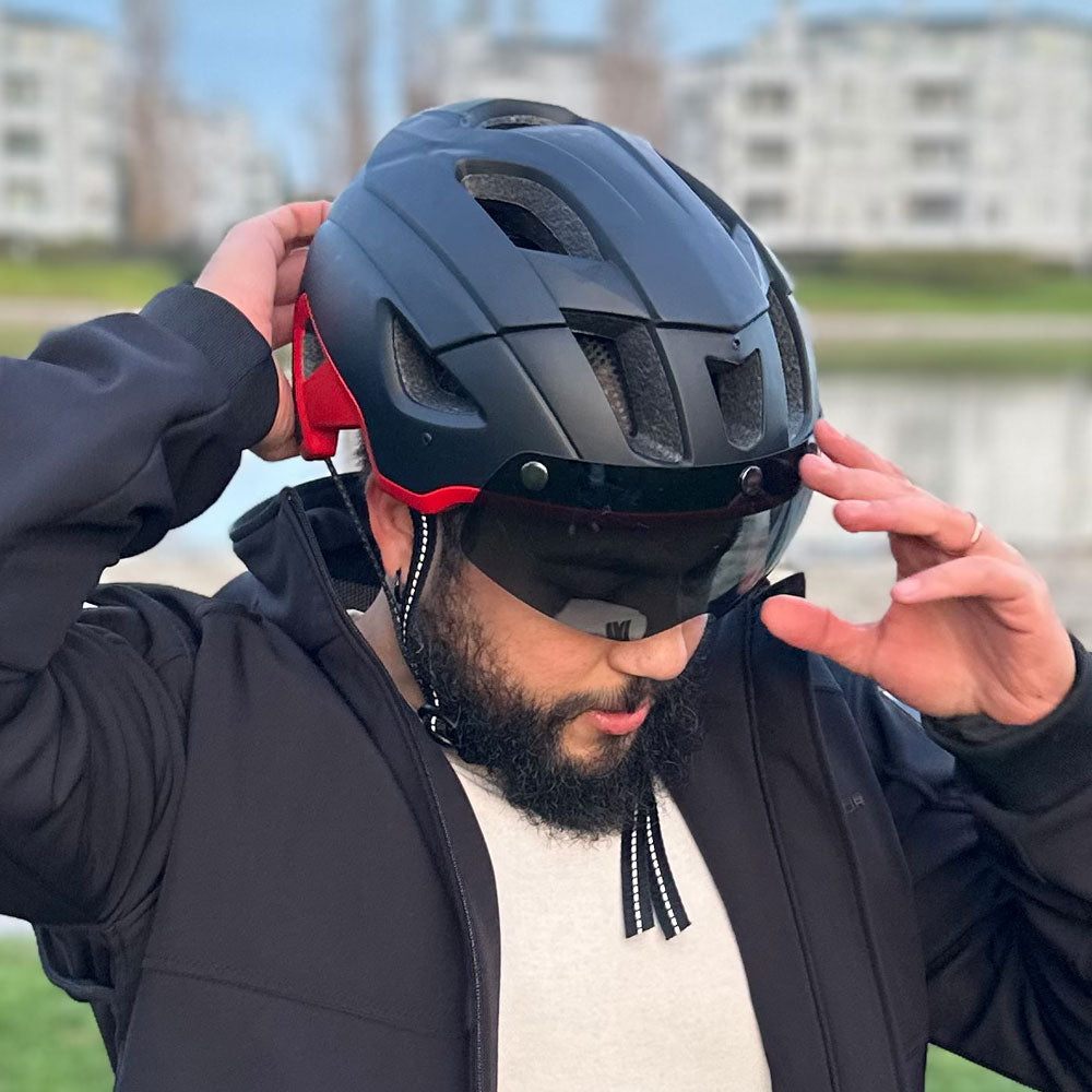 Bike Helmet with Magnetic Goggles